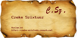 Czeke Szixtusz névjegykártya